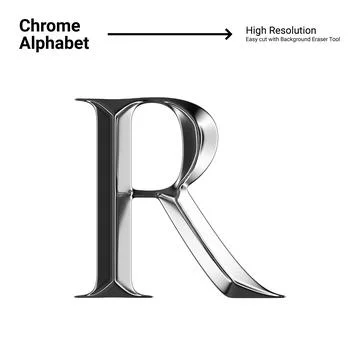 3D Chrome Metallic Letter - R Stock Illustration