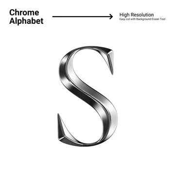 3D Chrome Metallic Letter - S Stock Illustration