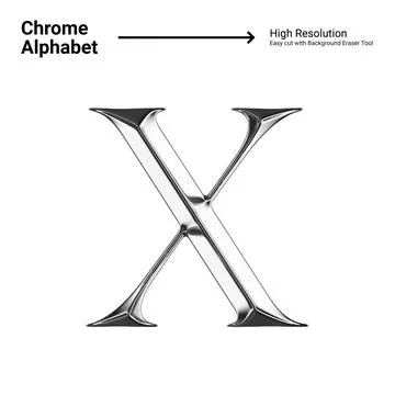 3D Chrome Metallic Letter - X Stock Illustration