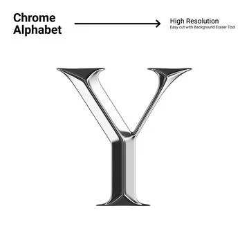 3D Chrome Metallic Letter - Y Stock Illustration