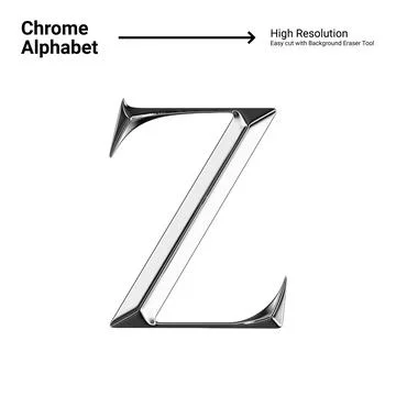 3D Chrome Metallic Letter - Z Stock Illustration