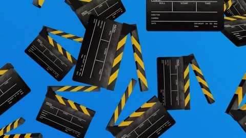 3d Cinema Clapper board Stock Footage 253525431