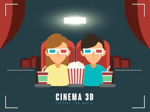 3d cinema concept Stock Illustration