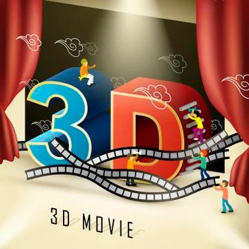 3d cinema concept Stock Illustration
