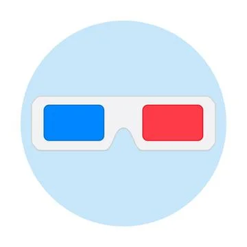 3d Cinema Glasses Icon Vector Illustration Stock Illustration