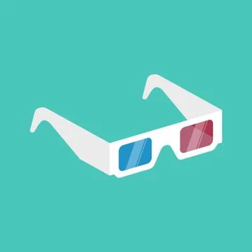 3D cinema glasses isometric Stock Illustration