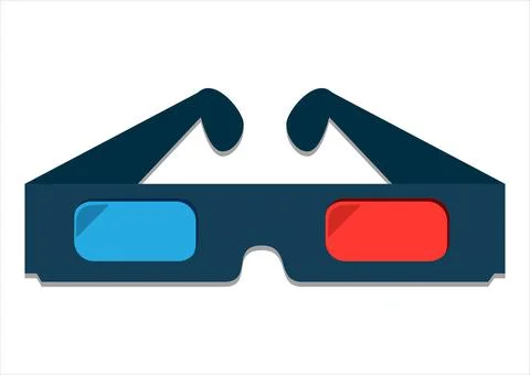 3D Cinema Glasses Vector Icon Illustration Stock Illustration