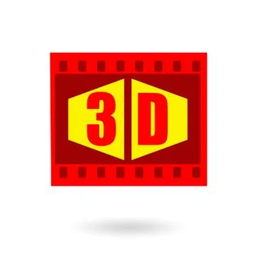 3D cinema icon Illustrazione stock