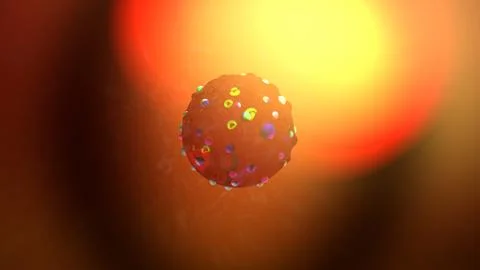 A 3D Cinematic Simulation of Hepatitis A Particle0 Stock Illustration