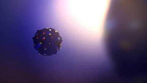 A 3D Cinematic Simulation of Polio Virus Particles 20 Stock Illustration
