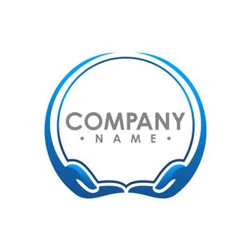 3D  circle Abstract Hands shape vector technology logo, hands vector, hand sh Stock Illustration