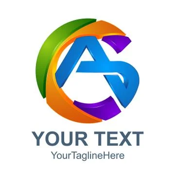 3D  circle Abstract AS letter vector technology logo, A letter vector, S lett Stock Illustration