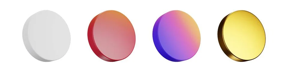 3D circle asset creative geometric graphics and icons pack Stock Illustration