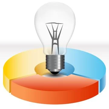 3d circle chart lightbulb Stock Illustration