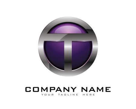 3D Circle Chrome Letter Icon Logo Design Elements (15) Free Stock Illustration