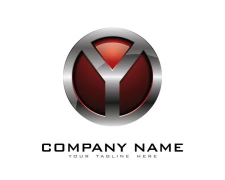 3D Circle Chrome Letter Icon Logo Design Elements (22) Gratis stockillustratie