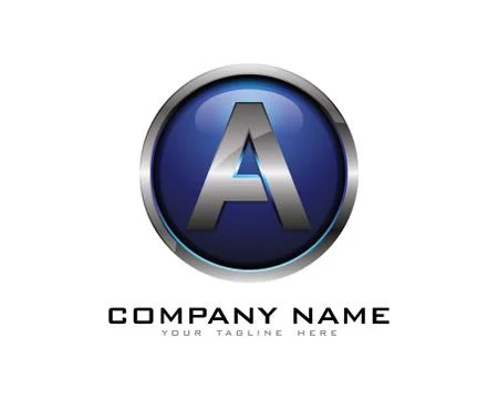 3D Circle Chrome Letter Icon Logo Design Elements (25) Free Stock Illustration
