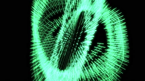 3D Circle Edges Audio Reactive Bouncing Green VJ Loop Animation Background Video stock 156483150