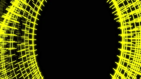 3D Circle Edges Audio Reactive Bouncing Yellow VJ Loop Animation Background 스톡 동영상 166032093