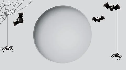 3D circle frame paper cut style with gray background in Halloween theme gra.. Stock-Illustration