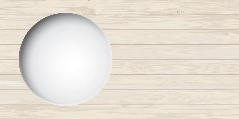3D circle frame paper cut style with cut timber panels whitewashed fade con.. Stock Illustration