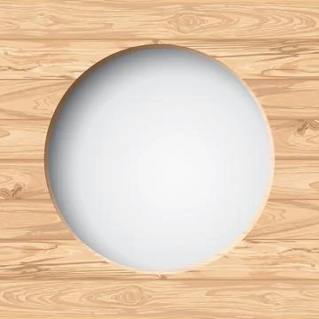 3D circle frame paper cut style with cut timber panels graphic square backg.. Stock Illustration