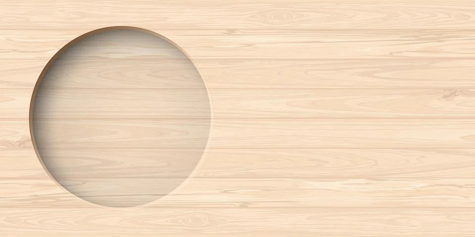 3D circle frame paper cut style with cut timber panels graphic rectangle ba.. Stock Illustration