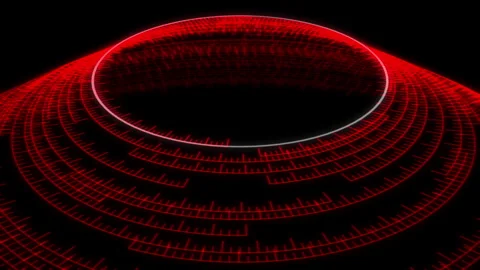3D Circle Geometric Patterns X60 Degrees Multi Red Animation Loop Stock Footage 330509047