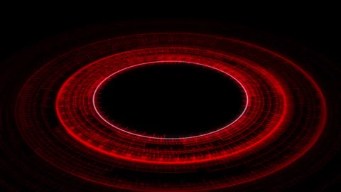 3D Circle Geometric Patterns X60 Degrees S Red Animation Loop Stock Footage 345016909