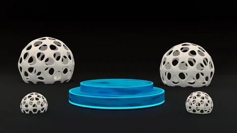 3D circle multi color realistic product prodium display design Stock Illustration