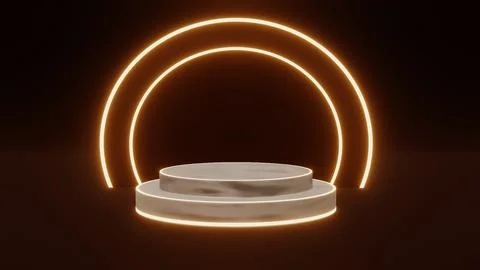 3D circle multi color realistic product prodium display design Stockillustratie