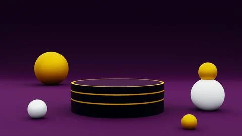 3D circle multi color realistic product prodium display design Stock Illustration