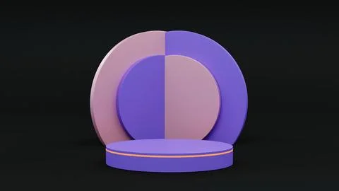 3D circle multi color realistic product prodium display design 스톡 일러스트