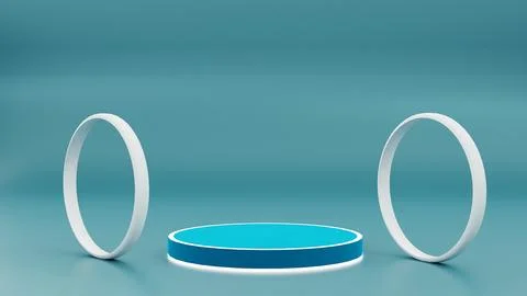 3D circle multi color realistic product prodium display design Stockillustratie