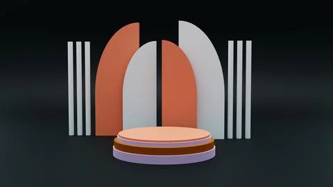 3D circle multi color realistic product prodium display design 스톡 일러스트