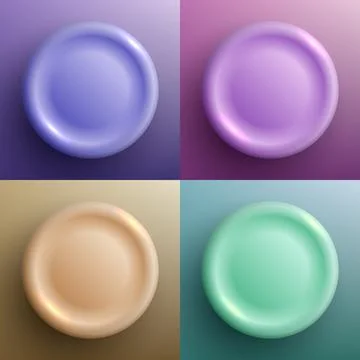 3d circle pastel background vector with glossy donut shapes and smooth grad.. Stock Illustration
