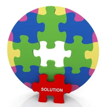 3d circle puzzle solution Stock Illustration