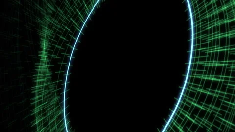 3D Circle Radial Patterns Audio Reactive Spinning Green L Animation Loop Stock Footage 271157157
