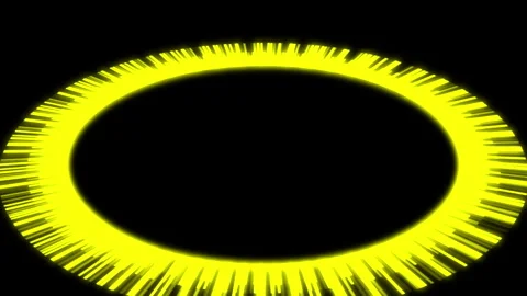 3D Circle Radial Patterns Audio Reactive X60 Degrees Yellow Animation Loop Stock Footage 340253518