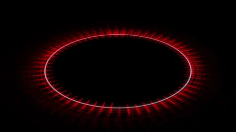 3D Circle Radial Patterns Ripples X60 Degrees M Red Animation Loop Stock Footage 343005225