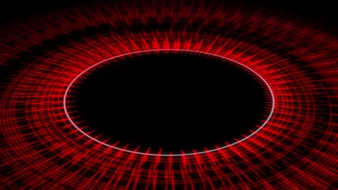 3D Circle Radial Patterns Ripples X60 Degrees More Red Animation Loop Stock Footage 344013904