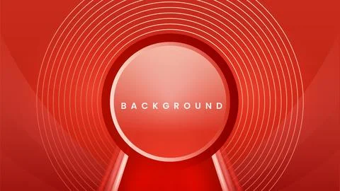 3d circle red background with bright lines effect Stock Illustration
