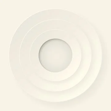 3D circle sheet 3 layers on beige background paper cut style vector illustr.. Stock Illustration