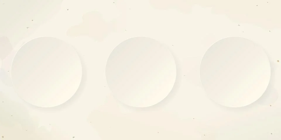 3D circle sheet on beige background with watercolor stained vector illustra.. Stock Illustration