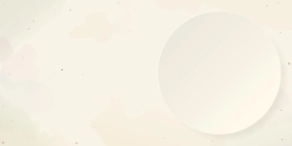 3D circle sheet on beige background with watercolor stained vector illustra.. Stock Illustration