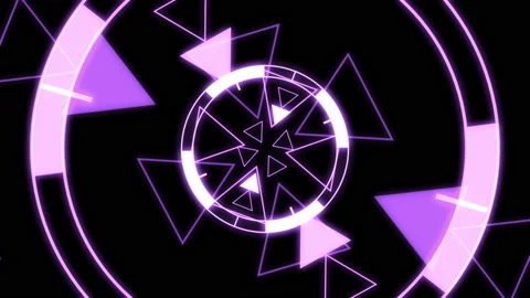 3D Circle Triangle Spin VJ Loop Purple Audio Reactive Bouncing Animation 스톡 동영상 163092941