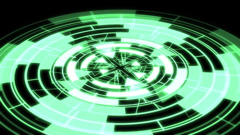 3D Circle Triangle VJ Loop Green Audio Reactive L X60 Degrees Animation Video stock 243204624