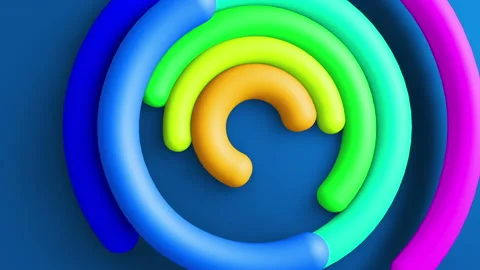 3d circles gradient background. VJ Seamless loop background. Stock Footage 96414026