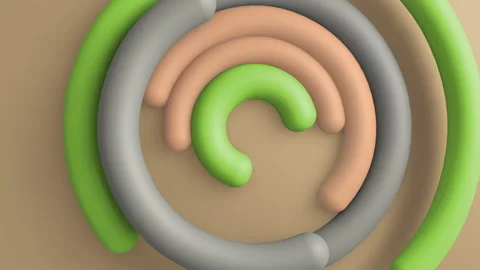 3d circles gradient background. VJ Seamless loop background. Stock Footage 96414204