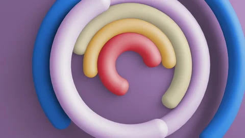 3d circles gradient background. VJ Seamless loop background. Stock Footage 96414329